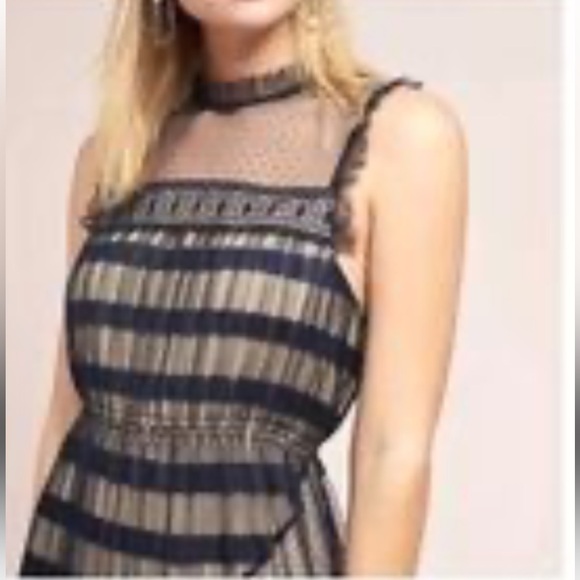 Anthropologie Black and Tan Sleeveless Maxi Sundress - Picture 3 of 10